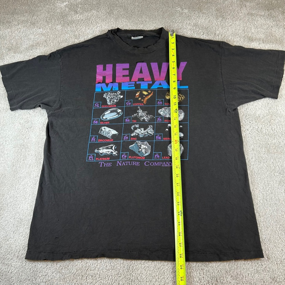 Vintage 90s Hanes Heavy Metal T-Shirt Mens XL Black Nature Company Distressed - Picture 14 of 15